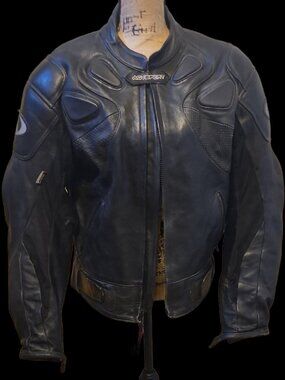 Men's Agvsport Suzuki GSXR Black Leather Motorcycle Jacket Size 44